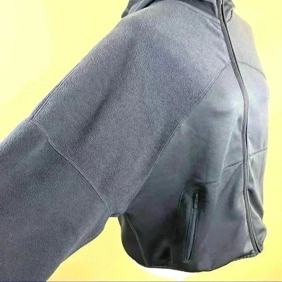 Puma Gray Yogini Cropped Zip Fleece Hooded Jacket Size XL - Picture 7 of 13